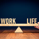 Work Life Balance Illustration - Business Owners balancing home life, family, and investments